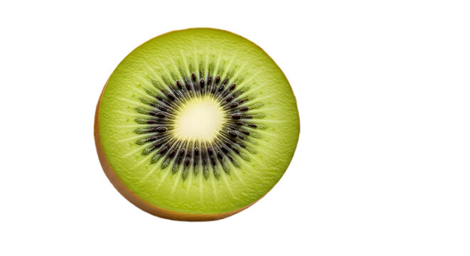 Fresh kiwi fruit slice isolated on transparent background for healthy eating