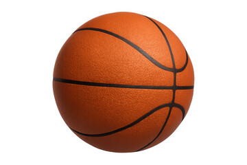 Fototapeta premium Basketball ball isolated on transparent background, symbolizing competitive sports, youth activities, and active recreation