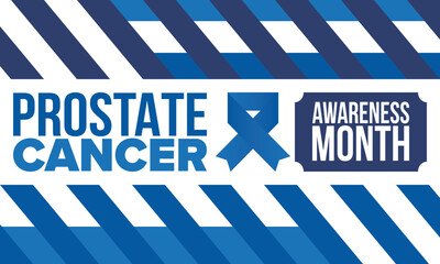 Prostate Cancer Awareness Month in September. Movember in November. Men's Health. Medical health care and awareness design. oster, card, banner and background. Vector illustration