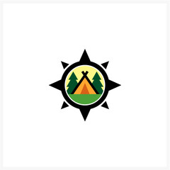 Camping Compass Logo Explore the Outdoors with Adventure and Direction for Your Brand
