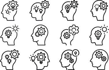 Business Management and Office Line Icons Set – Leadership, Growth, Cloud Network, Data Analytics, and Workplace Productivity Outline Symbol Bundle for Web, App, and Infographic Design