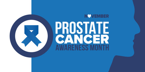 Prostate Cancer Awareness Month in September. Movember in November. Men's Health. Medical health care and awareness design. oster, card, banner and background. Vector illustration