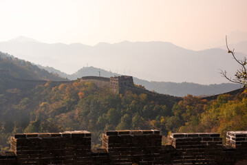 Great Wall of China, famous landmark in autumn landscape