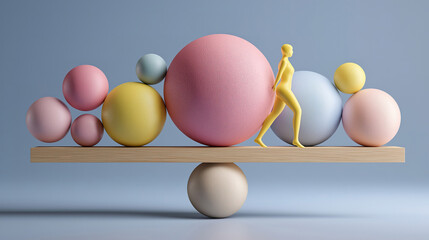 Concept of work life balance highlighting importance of health career and personal time management