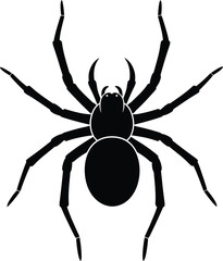 Fototapeta premium Black spider illustration arachnid creepy crawly insect halloween scary eps silhouette