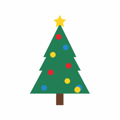 Festive Geometric Style Decorative Christmas Tree Vector