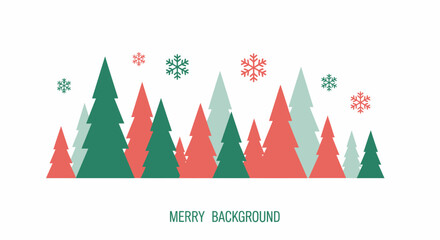 Merry Background Christmas Tree Forest Illustration