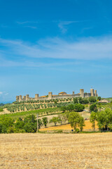 Obraz premium Monteriggioni ancient walled town in Tuscany, Italy