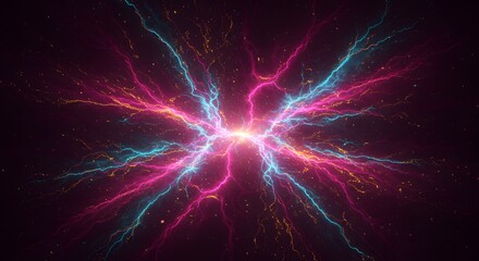 ADHD Electric Pink Blue Abstract Energy Blast Background Illustratio