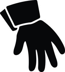 Black silhouette of a hand wearing a glove protection