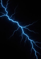 A jagged blue lightning bolt strikes diagonally across a stark black background
