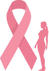 Pink Ribbon Awareness Symbol of Hope and Support for Breast Cancer Survivors and Patients