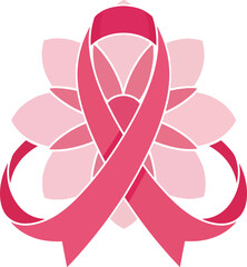 Breast Cancer Awareness Pink Ribbon & Floral Design for Support