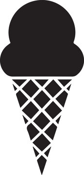 Black Silhouette of an Ice Cream Cone dessert sweet