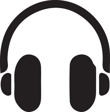 Black silhouette of headphones icon audio music