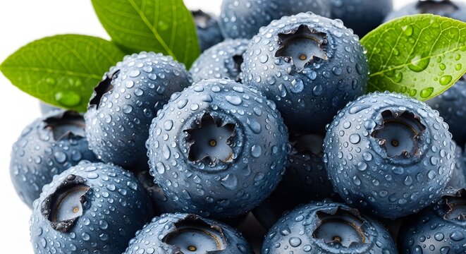Fresh blueberries with water droplets vibrant and juicy perfect for healthy eating and summer themes - Powered by Adobe