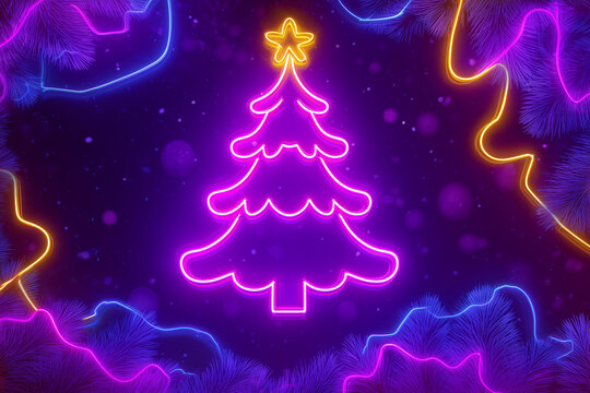 Neon Christmas tree