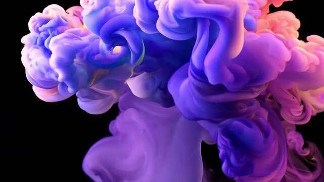 Abstract colorful smoke swirling in slow motion creating a dreamy artistic background with vibrant pink and purple tones representing creativity imagination and visual design