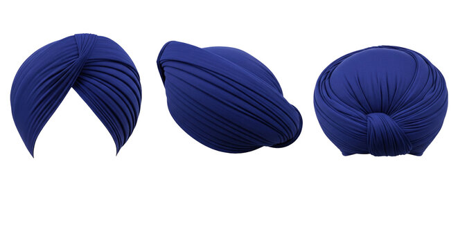 Blue sikh turban a traditional indian headwear in multiple views for cultural fashion