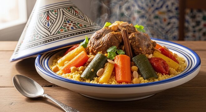 Moroccan couscous with spiced lamb