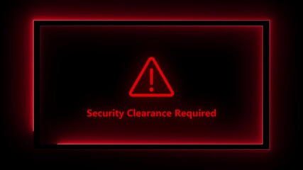 Security clearance required Cyber security defense and system protection from hackers, secure digital systems, cyber attack prevention. 4k animation on black background