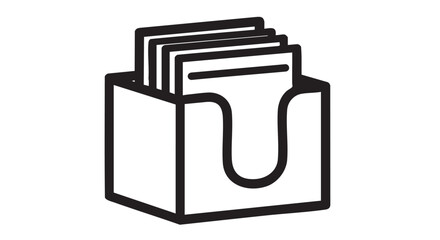 Cocktail napkins holder outline icon vector
