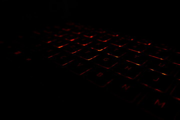 Fototapeta premium computer keyboard with red button