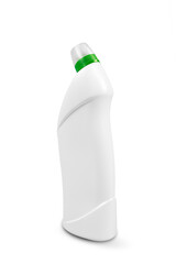 angled nozzle with sleek finish, sterile plastic vessel featuring glossy surface and ergonomic spout, simple and clean plastic bottle with slanted spout and vibrant green cap for branding