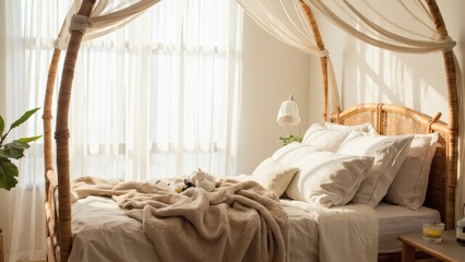 Cozy bedroom with natural light and inviting decor