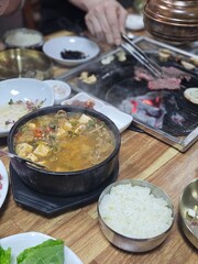 Traditional Korean food: Doenjang jjigae