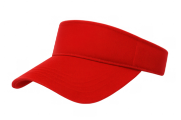 Red sportswear sun visor, cap accessory providing sun protection for active lifestyle and outdoor sports