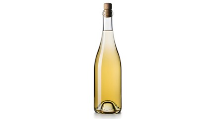 Elegant bottle of white wine isolated on white background perfect for product mockups