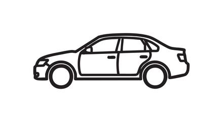 Car sedan outline icon vector
