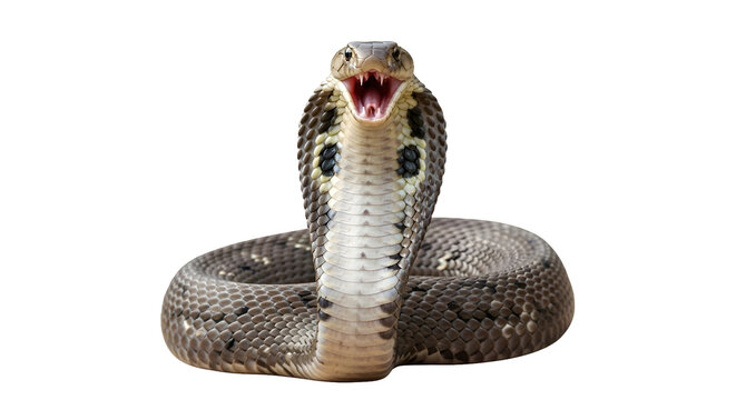 Cobras hooded menace teeth bared