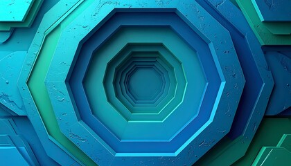 Abstract Octagon Tunnel - A Mesmerizing Descent into Geometric Depth.