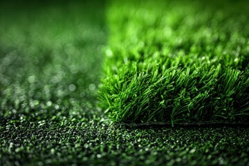 Lush artificial grass background with vibrant green texture and ample copy space suitable for landscaping or design projects