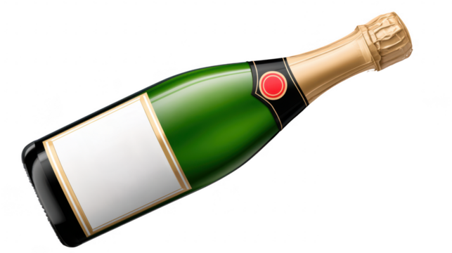 Celebratory champagne bottle popping with golden glitter festive atmosphere high-angle view party concept