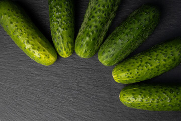 cucumbers on a wooden table