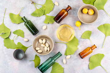 Natural herbal medicine concept.