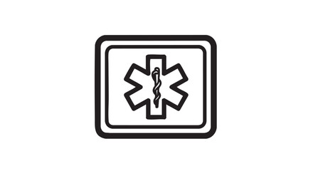 Obraz premium 28. emergency medical badge outline icon vector 