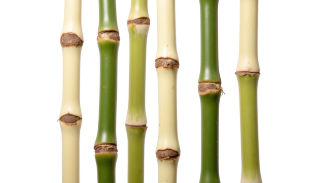 Bamboo stalks display variety of colors and textures, showcasing nature beauty and diversity. arrangement highlights unique characteristics