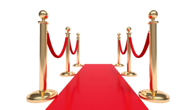 Red carpet velvet ropes golden stanchions event entrance celebrity gala award ceremony luxury decor red carpet event VIP access glamorous setting