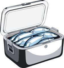 Cooler Box Filled with Fresh Lake Fish