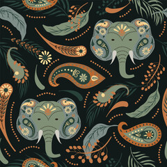 Traditional seamless Paisley pattern. Indian Kashmir ornament. Vector