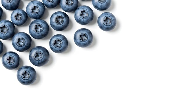 Fresh blueberries on white close-up studio shot healthy eating concept