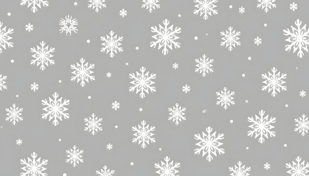 Snowflake pattern on a gray background for winter holiday designs