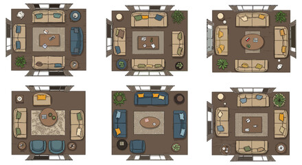 living room layout ideas showcasing various furniture arrangements in interior design plans for small spaces offering inspiration for home decor and space planning