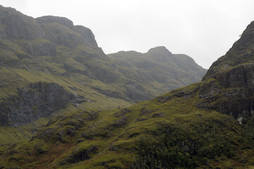 Panoramic view of Glencoe, near Fort William, in the Scottish Highlands, Scotland