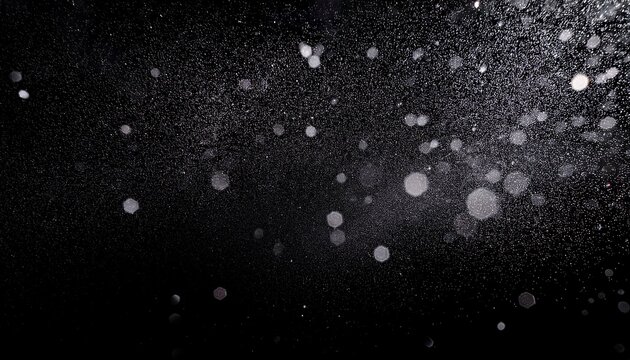 An Abstract Black Background With White Dust Particles Scattered Across It Creating A Subtle Texture And Sparkle Effect