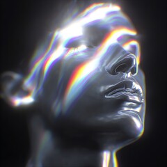 A stunning monochrome holographic glow effect with soft diffusion, perfect for enhancing digital art and design projects.